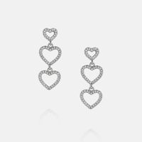 Korean Style Tassel Long Hollow Heart-shaped Earrings sku image 3