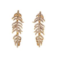Fashion Zircon Gold-plated Leaf Earrings Wholesale sku image 3