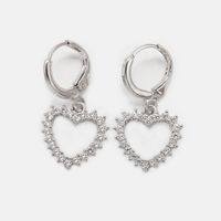 Fashion Gold-plated Zircon Heart-shaped Earrings sku image 3