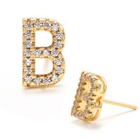 Fashion Diamond Diy Letter Earrings Wholesale sku image 4