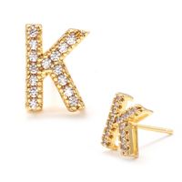 Fashion Diamond Diy Letter Earrings Wholesale sku image 22