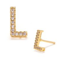 Fashion Diamond Diy Letter Earrings Wholesale sku image 24