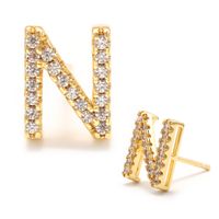 Fashion Diamond Diy Letter Earrings Wholesale sku image 28