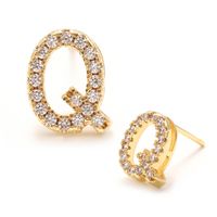 Fashion Diamond Diy Letter Earrings Wholesale sku image 34