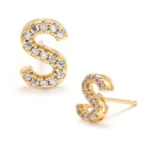 Fashion Diamond Diy Letter Earrings Wholesale sku image 38