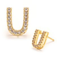 Fashion Diamond Diy Letter Earrings Wholesale sku image 42