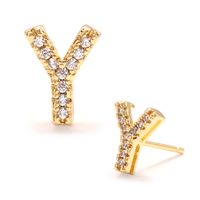 Fashion Diamond Diy Letter Earrings Wholesale sku image 50