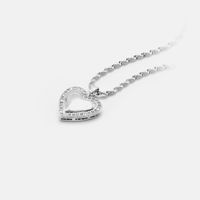 Fashion Heart-shaped Pendant Copper Necklace Earrings Set sku image 6