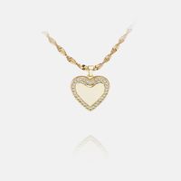 Fashion Heart-shaped Pendant Copper Necklace Earrings Set sku image 5