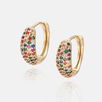 Fashion Gold-plated Color Zircon Earrings Wholesale sku image 5