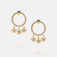 Fashion Gold-plated Zircon Five-pointed Star Earrings Wholesale sku image 2