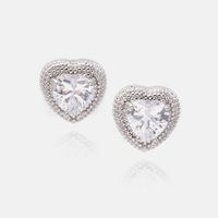 Retro Style Gold-plated Color Heart-shaped Earrings sku image 8