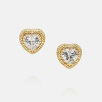 Retro Style Gold-plated Color Heart-shaped Earrings sku image 5
