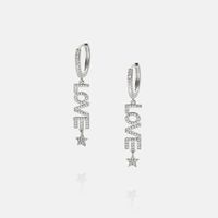 Fashion Zircon Star Letter Earrings Wholesale sku image 3