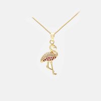 Pendentif Diamant Fantaisie Collier En Cuivre Flamant Rose sku image 4