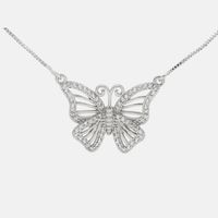 Großhandel Mode Hohler Schmetterling Schlüsselbein Anhänger Vergoldete Halskette sku image 3