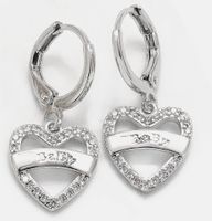 Korean Heart-shaped Copper Necklace Earrings Set sku image 5