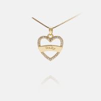 Korean Heart-shaped Copper Necklace Earrings Set sku image 4