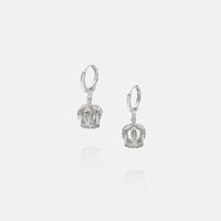 Fashion Gold-plated Long Hollow Crown Earrings sku image 3