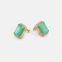 Retro Zircon Color Mixed Stone Earrings Wholesale sku image 3