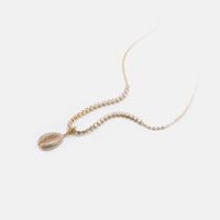 Fashion Shell-shaped Gold-plated Zircon Necklace sku image 2