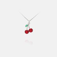 Fashion Cute Sweet Cherry Pendant Gold-plated Necklace sku image 3