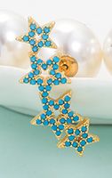 Fashion Hollow Five-pointed Star Diamond Inlaid Colorful Zircon Earrings sku image 2