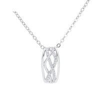 Fashion 925 Silver Interlaced Diamond Necklace sku image 2