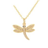 Fashion Dragonfly Insect Pendant Copper Necklace sku image 1