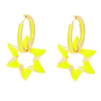 Fashion Oil Drop Color Geometric Star Copper Earrings sku image 3