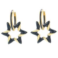 Fashion Oil Drop Color Geometric Star Copper Earrings sku image 1