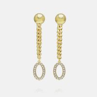 Fashion Zircon Gold-plated Letter Long Earrings Wholesale sku image 30