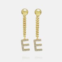 Mode Zirkon Vergoldete Buchstaben Lange Ohrringe Großhandel sku image 10