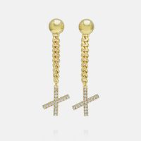 Fashion Zircon Gold-plated Letter Long Earrings Wholesale sku image 48