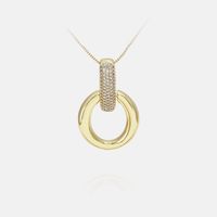 Fashion Round Zircon Gold-plated Necklace Wholesale sku image 2
