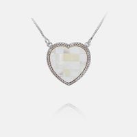 Simple Fashion Heart-shaped Zircon Shell Pendant Necklace sku image 1