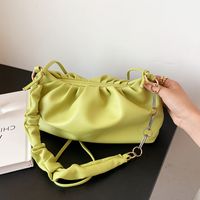 Simple Solid Color Metal Chain Shoulder Armpit Bag main image 2