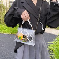 Fashion Pearl Handle Transparent One-shoulder Chain Messenger Bag main image 6