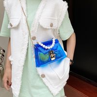 Fashion Pearl Handle Transparent One-shoulder Chain Messenger Bag main image 4