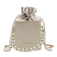 Retro Pearl Chain Stone Pattern Square Bag sku image 1