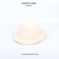 Korean Style Sunscreen Solid Color Big Brim Fisherman Hat Wholesale sku image 3