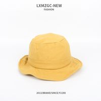 Korean Style Sunscreen Solid Color Big Brim Fisherman Hat Wholesale sku image 2