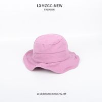 Korean Style Sunscreen Solid Color Big Brim Fisherman Hat Wholesale sku image 1