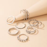 Retro Twist Diamantring Mit Offenem Wort, 8-teiliges Set main image 7