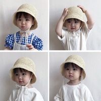Sombrero De Paja Para Niños De Encaje De Estilo Coreano Al Por Mayor main image 6