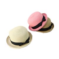 Fashion Sunscreen Bowknot Children Straw Hat Wholesale main image 6