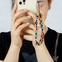 Ethnic Pearl Acrylic Mixed Color Eye Beaded Mobile Phone Lanyard main image 4