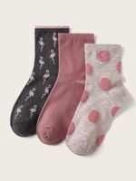 Gold Flamingo Set Women's Socks 3 Pairs sku image 1