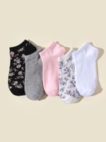 Summer Fresh Floral Floral Women's Boat Socks 5 Pairs Set main image 5