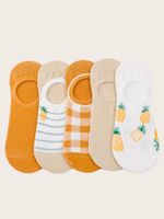 Pineapple Shallow Mouth Invisible Women's Socks 5 Pairs main image 3